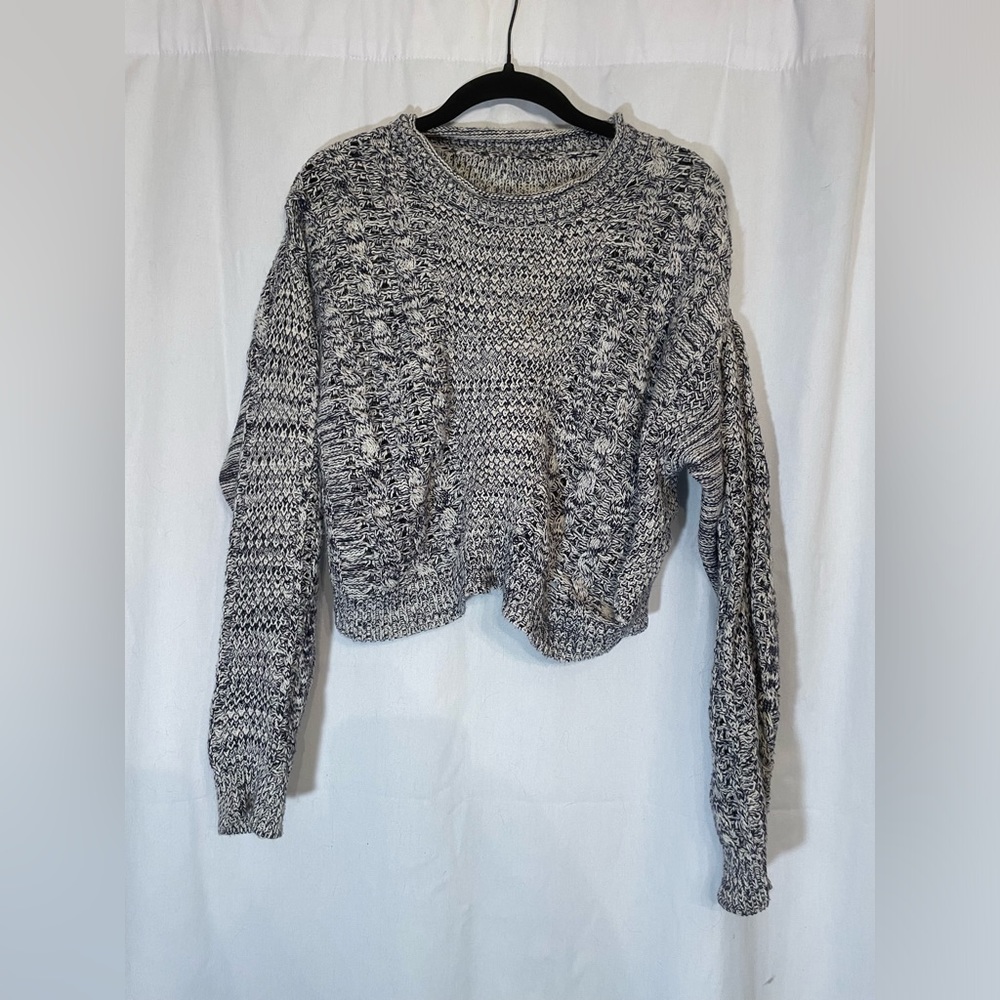 Grey multicolors cropped sweater (no tags)